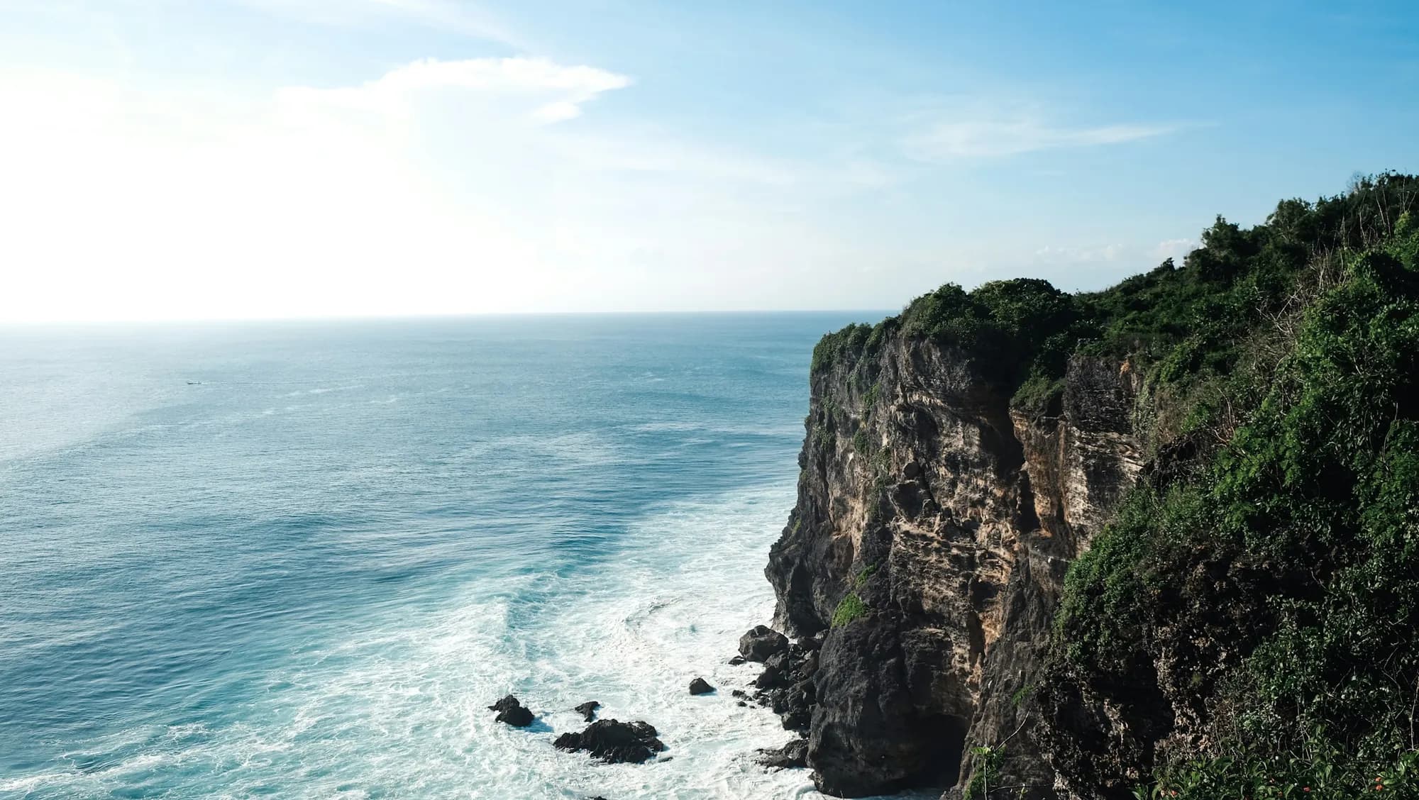 Uluwatu clifftop above the Indian Ocean at Pecatu, Bali